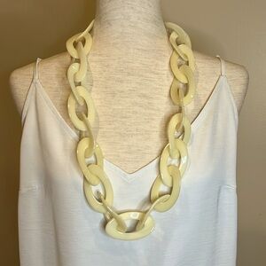 Kenneth Jay Lane Cream Lucite and Gold Necklace